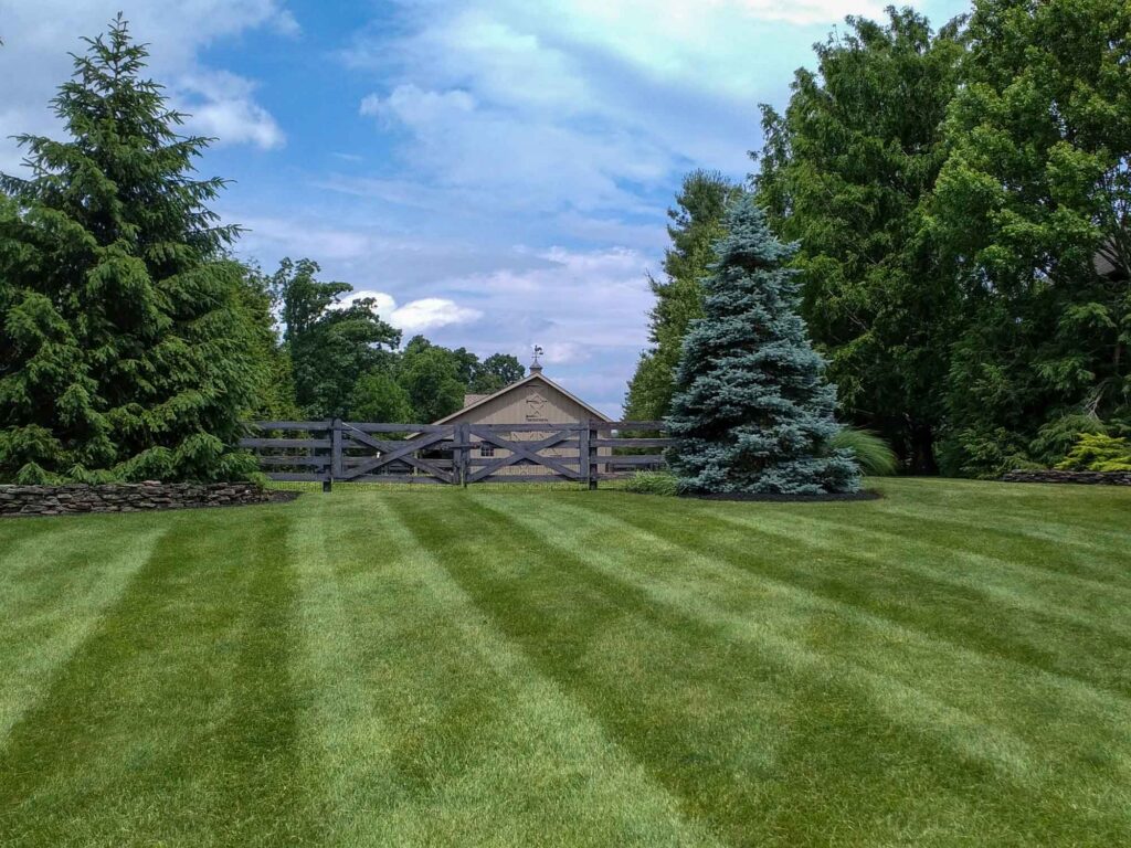 Mowed Lawn by a barn