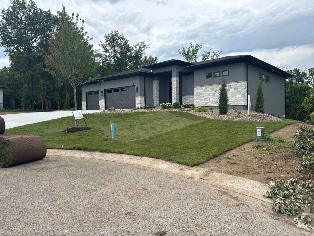 Lawn being re-sodded